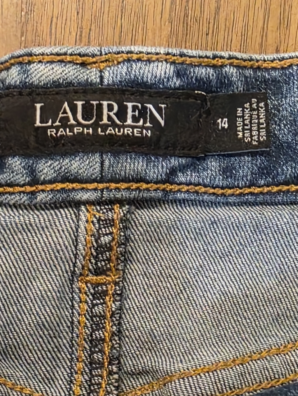 Lauren Ralph Lauren Knee Length Denim Straight Skirt Sz 14 Casual Work - Picture 6 of 10